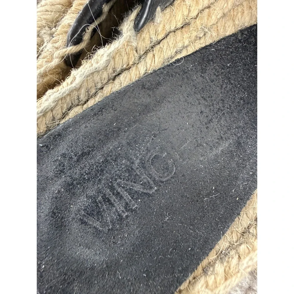 Vince Size 8‎ Suede Crisscross Espadrille Slide Sandal Black Womens